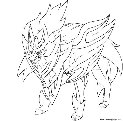 Zamazenta Shield Bright Pokemon Legendary Coloring page Printable