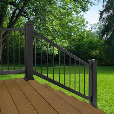 Trex Enhance 6-ft x 2.75-in x 36-in Charcoal Black Composite Deck Deck Rail Kit with Balusters ...