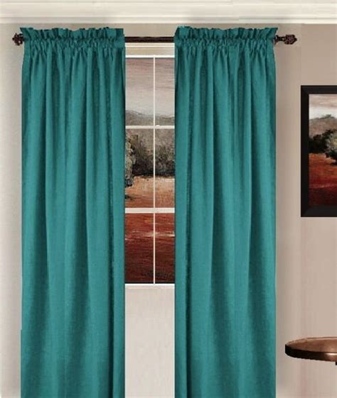 DS0125TEAL-Solid Teal Colored Window Long Curtain (available | French ...