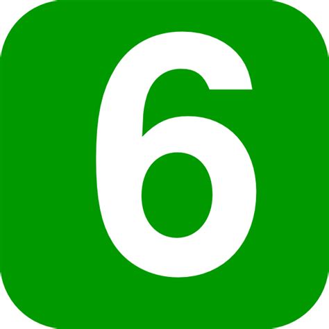 Number 6, Green, Square Clip Art at Clker.com - vector clip art online, royalty free & public domain