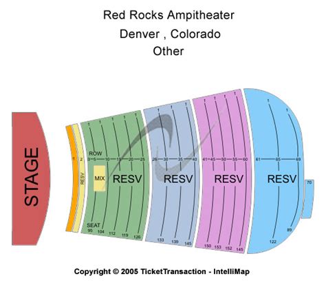 Red Rocks Seating Chart | Elcho Table