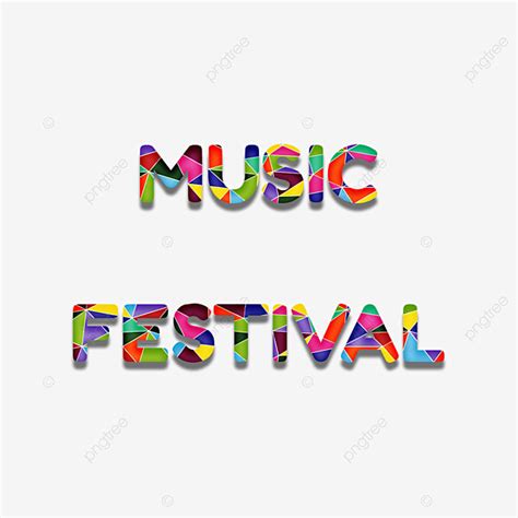 Collage Design PNG Transparent, Colorful Music Festival Text Design ...