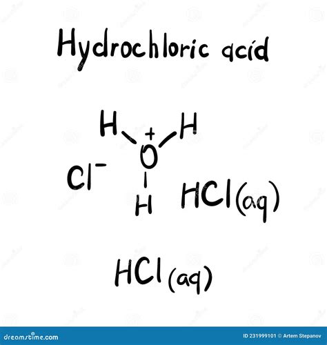 Salzsäure-Molekül-Formel Handgezogene Imitation Vektor Abbildung - Illustration von chemie ...