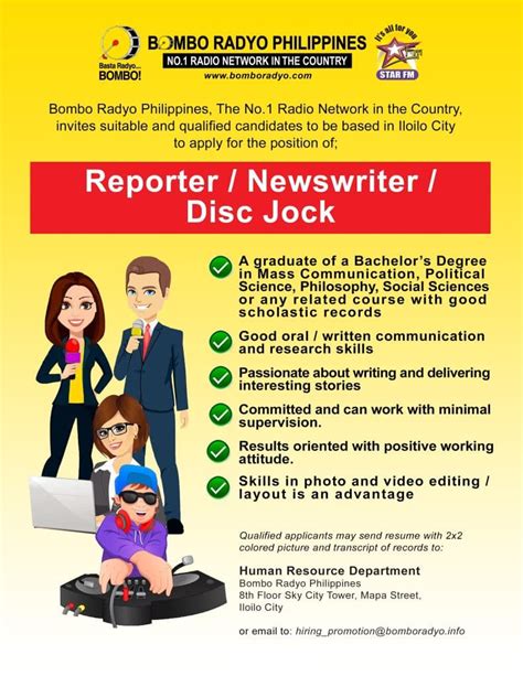 Bombo Radyo Philippines is hiring! - UNIVERSITY OF SAN AGUSTIN