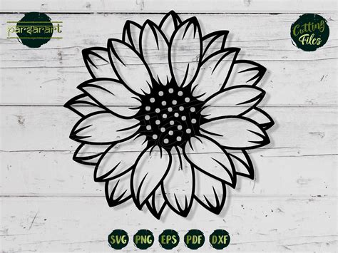 Cutting Cut Files Instant Download Flower Svg Template Sunflower Svg ...