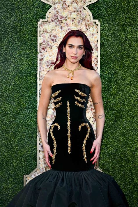 Dua Lipa Made Her Golden Globes Debut in Shimmering Gold Bones