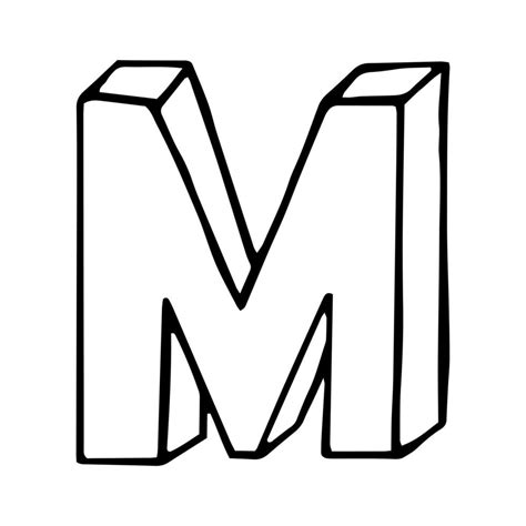 letter M hand drawn in doodle style. sketch, vector, font, handwriting ...