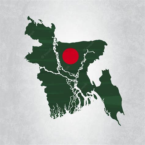 Premium Vector | Bangladesh map with flag