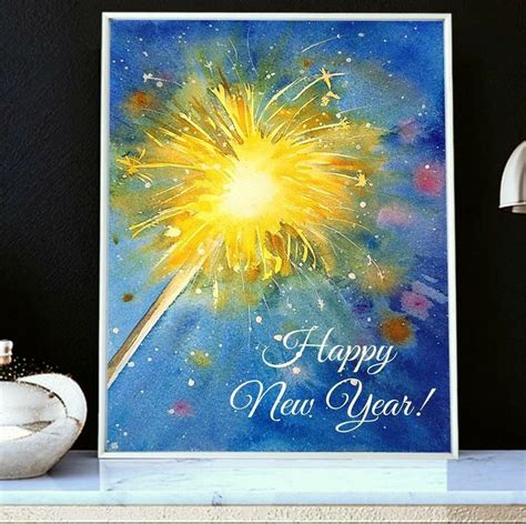 Happy New Year! | Watercolor fireworks, New year's drawings, Kids ...