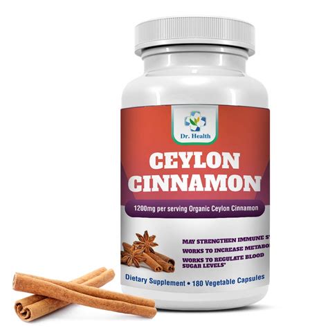 Organic Ceylon Cinnamon 1200mg per Serving 180 Capsules True & Pure Cinnamon Natural Formula ...