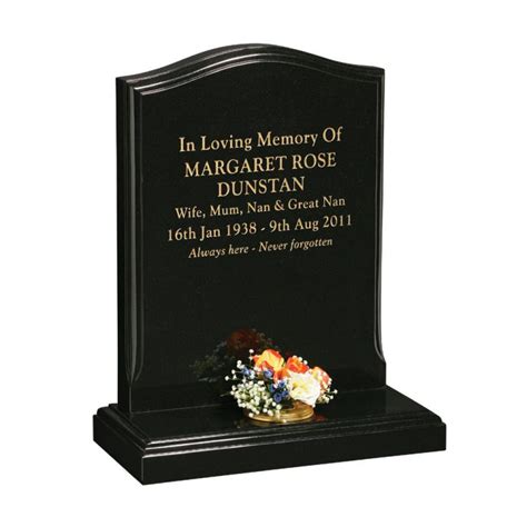 Polished Black Granite Headstone | 1st Choice Memorials