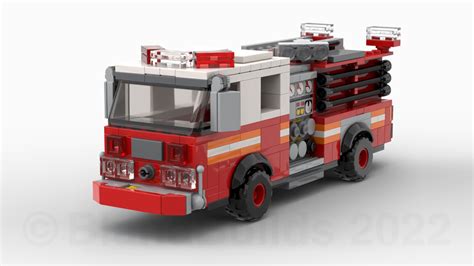 LEGO MOC FDNY Ladder 34 Tiller Truck By BrickDesigners Rebrickable ...