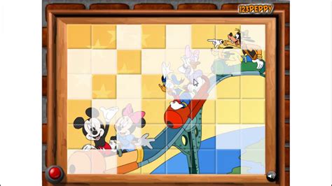 Mickey Mouse Puzzle Game w/ Minnie, Duffy, Goofy - YouTube