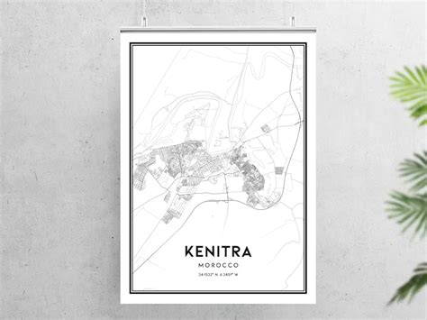 Kenitra Map Print Kenitra Map Poster Wall Art Kenitra City | Etsy