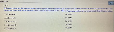 Solved Question 6. In the determination of the Ka for acetic | Chegg.com