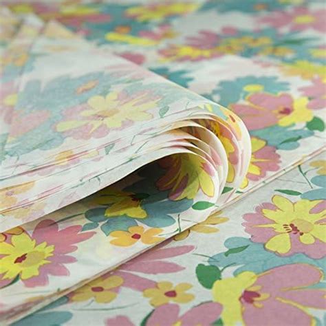 Botanicals Vibrant Floral Printed Tissue Paper Sheets, 25 Flanges 37cm x 50cm, 18 Grams: Amazon ...