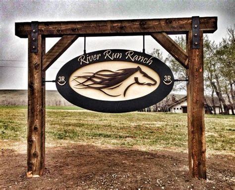 Custom Metal Art Sign River Run Ranch Installed | Ranch sign, Metal farm sign, Metal ranch sign