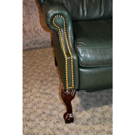 Thomasville Traditional Style Faux Leather Recliner W/Ball & Claw Foot ...