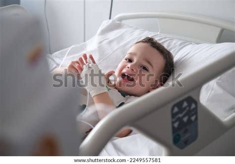 Little Boy Hospital Lying Bed Intravenous Stock Photo 2249557581 | Shutterstock