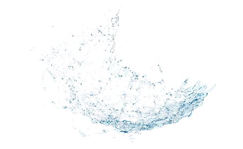 3d clear blue water scattered around, water splash transparent isolated. 3d render illustration ...