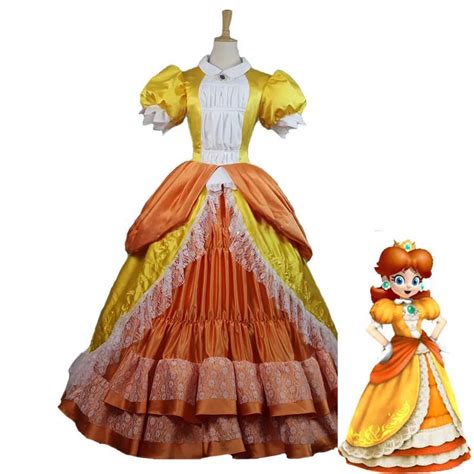 Super Mario Princess Peach Cosplay Costume Peach Sister Dresses Halloween Carnival ...