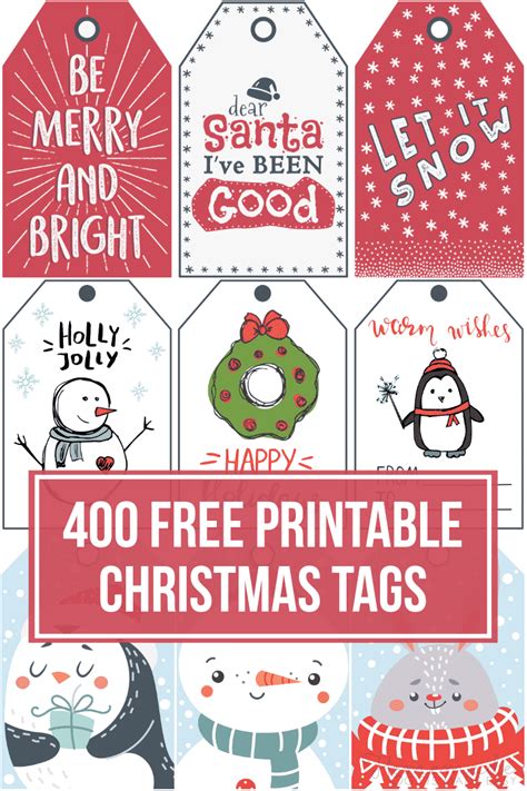 400 Free Printable Christmas Tags for your Holiday Gifts