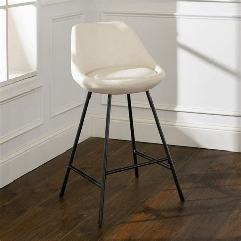 Better Homes & Gardens Modern Faux Leather Counter Stool, White ...