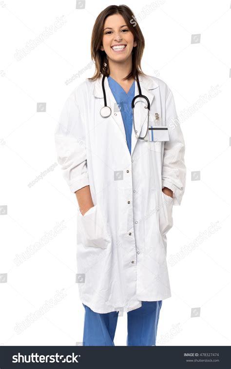 Cheerful Relaxed Female Doctor Uniform Full Stock Photo 478327474 ...