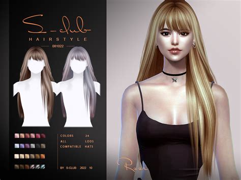 The Sims Resource - Long straight shine hair with bangs(Rose081022)by S ...