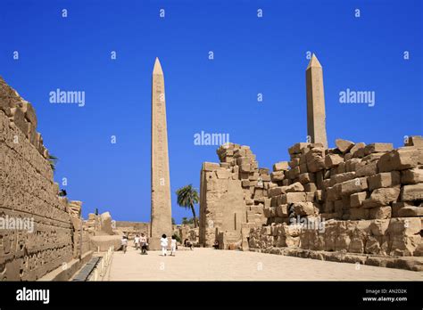 Two Obelisks, Karnak Temple Stock Photo - Alamy