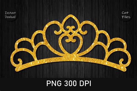 Tiara Crown Gold Glitter Clipart Graphic by Rizu Designs · Creative Fabrica