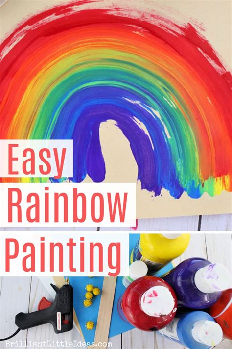 Easy Rainbow Painting with Pom Poms for Kids | Brilliant Little Ideas