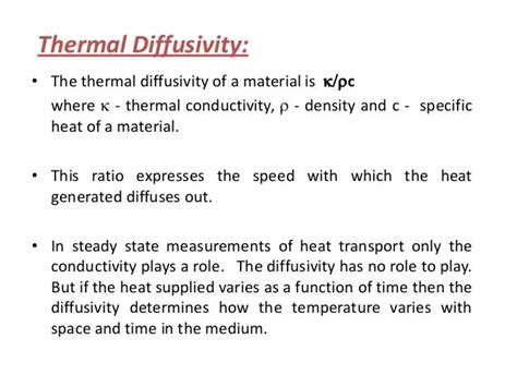 Thermal diffusivity