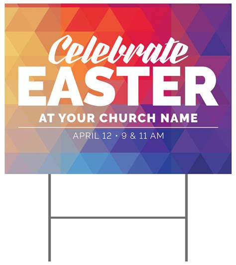 Geometric Bold Easter Yard Sign - Church Banners - Outreach Marketing