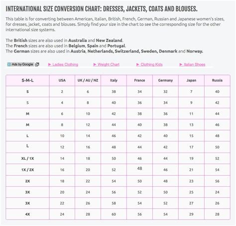 European Pant Size Conversion Chart Women& 39 - Size-Chart.net