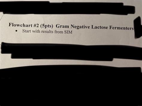 Solved Flowchart #2 (5pts) Gram Negative Lactose Fermenters | Chegg.com