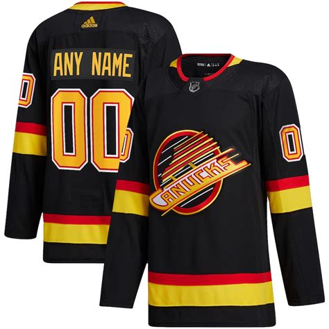 Men's Vancouver Canucks adidas Black 2020/21 Alternate - Custom ...