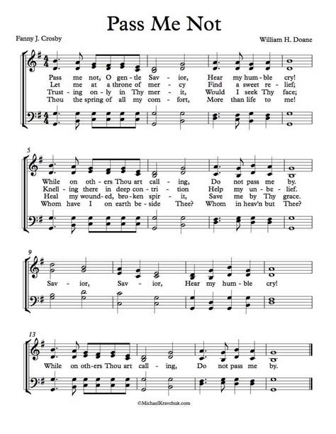 Free Choir Sheet Music - Pass Me Not