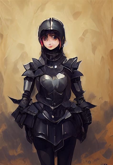 anime girl in black knight armor | Midjourney | OpenArt