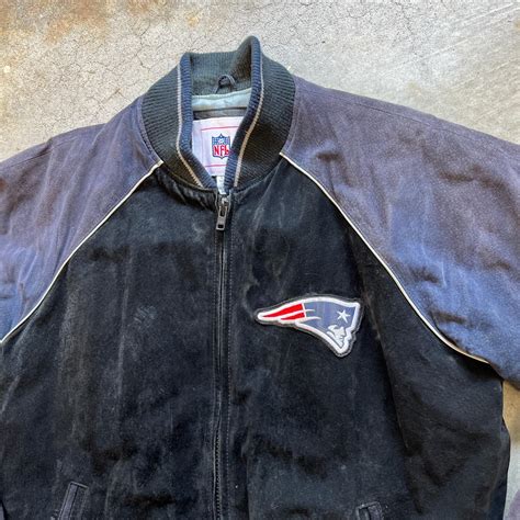 vintage NFL new england patriots leather varsity... - Depop