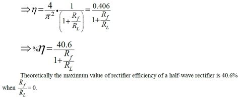 Half-wave rectifier efficiency Derivation