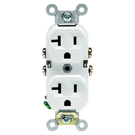 Leviton 20 Amp Commercial Grade Duplex Outlet, White (10-Pack) M02 ...