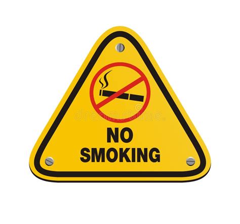 No Smoking Yellow Sign - Rectangle Sign Stock Illustration ...