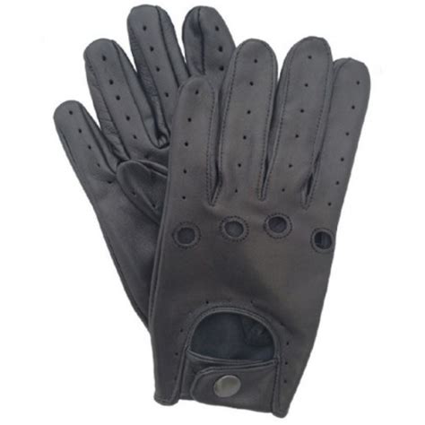 Black Leather Driving Gloves