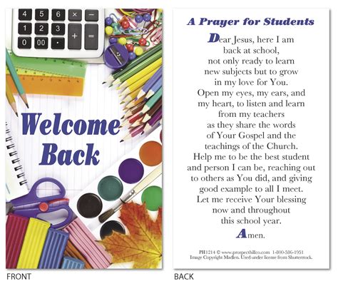 Welcome Back a Prayer for Students (100 Count) – Prospect Hill Co.