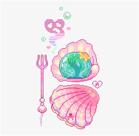 #sea #tmblr #tumblr #cute Kawaii #kawaii #cute #soft - Jellyfish Pixel Art - 500x739 PNG ...