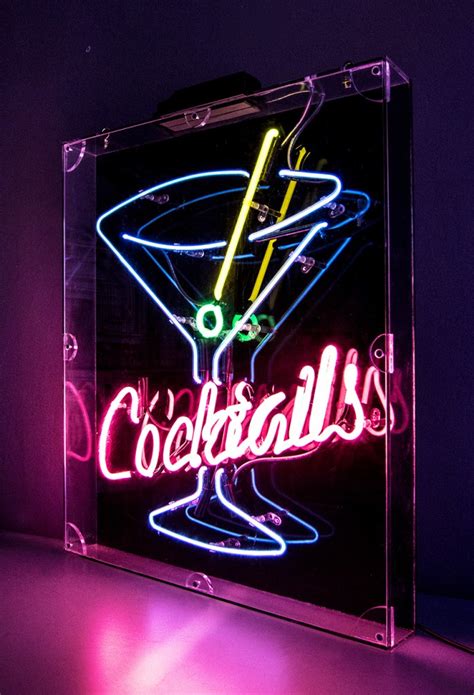 Neon Cocktails - Kemp London - Bespoke neon signs and prop hire.