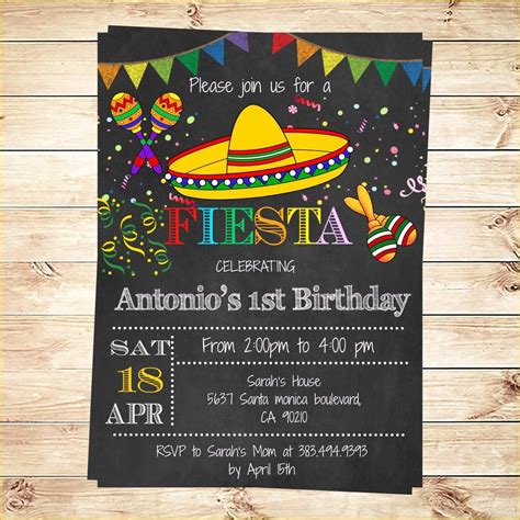 Mexican Fiesta Invitation Templates Free Of Birthday Mexican Fiesta Party Invitations Printable ...