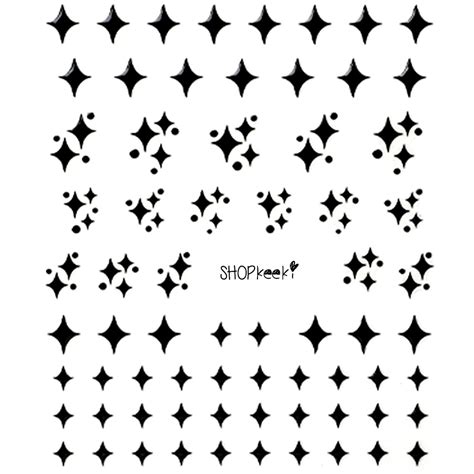 Galaxy Sparkles Mix Black Nail Stickers - Nail Stickers | ShopKeeki