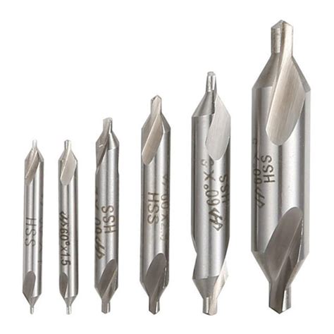 Buy 6PC Combined HSS Center Drill Countersink Bit Lathe Mill Tackle ...